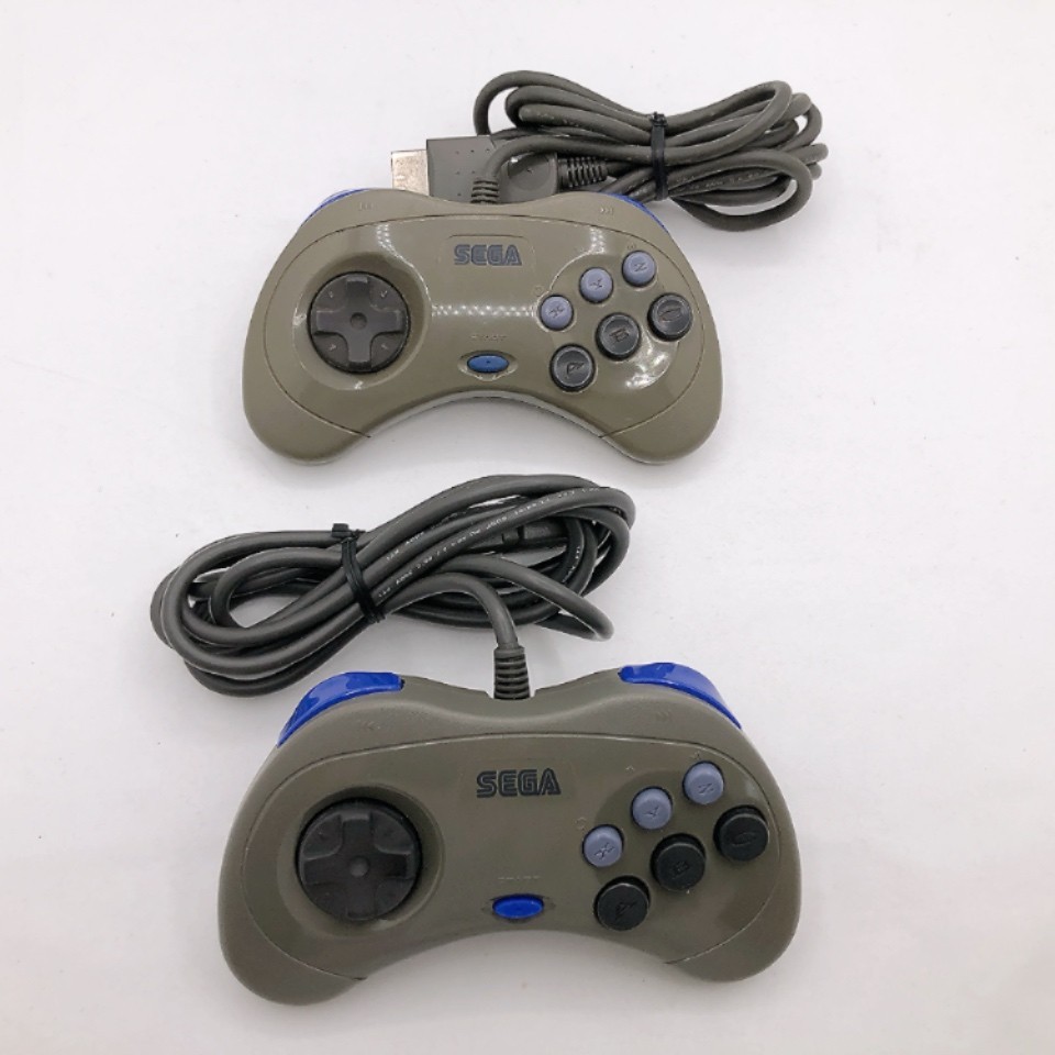 Sega Saturn Console HST-3210 Gray with 2 Controllers Japanese ver System Tested
