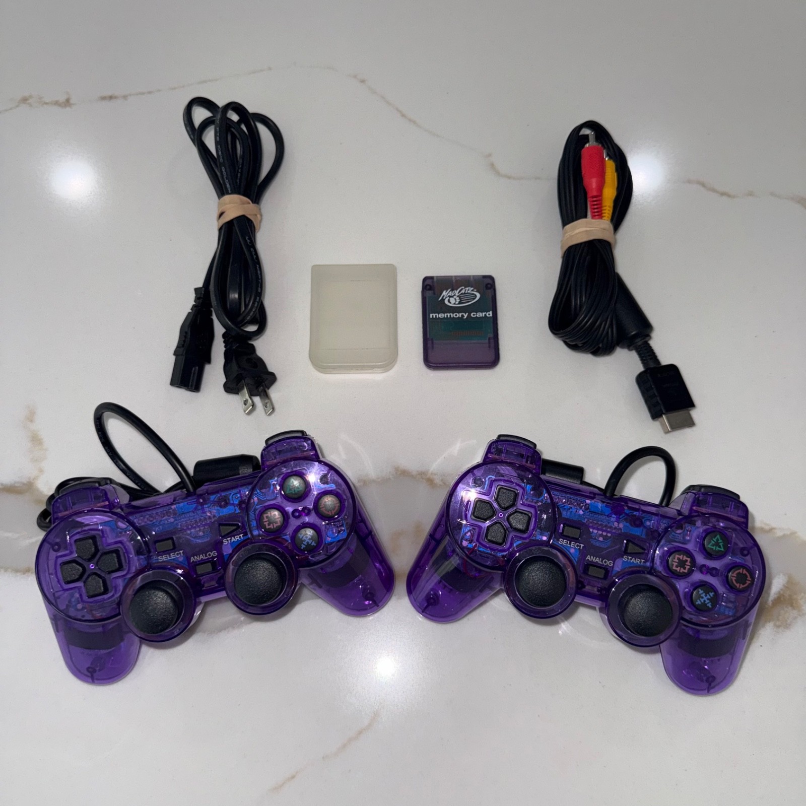 Sony PlayStation 1 Console (SCPH-5501) Bundle – Translucent Clear Purple Shell