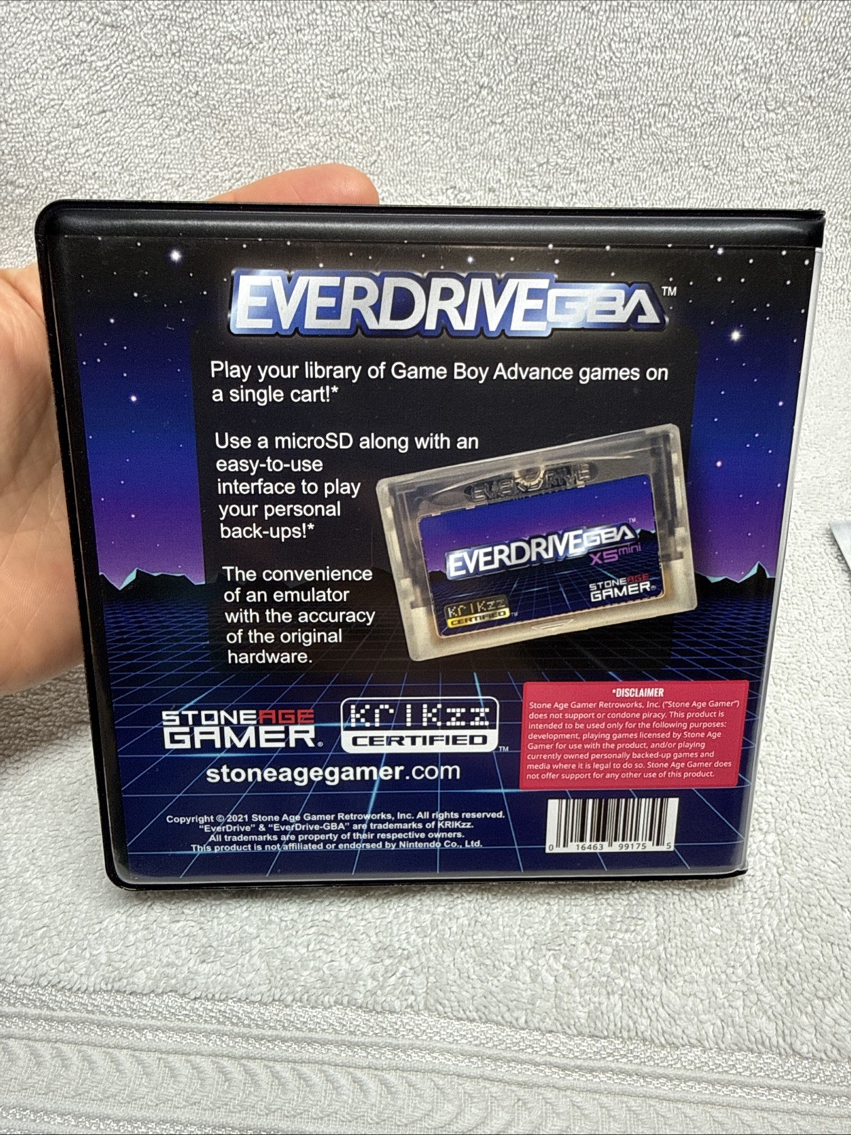 Everdrive GBA X5 Mini w/ box & manual! MINT COLOR! (No SD card) Stone Age Gamer