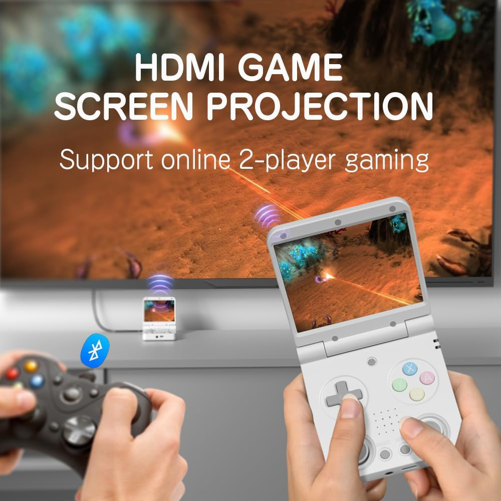 Flip V2 Retro Handheld Gaming Console with Quiet Hinge, 3.5″ 640*480 IPS Screen
