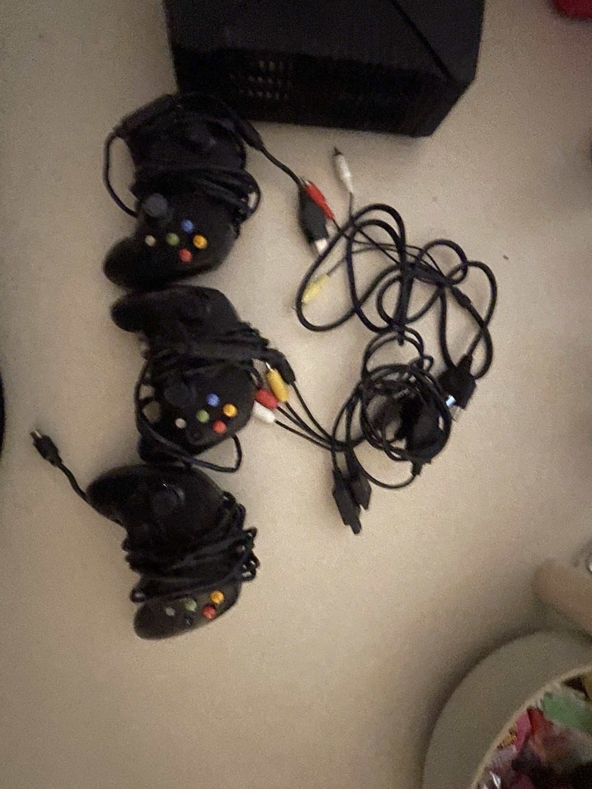 Microsoft Xbox Original Console Black w/ Power Cord, 3 Controllers,