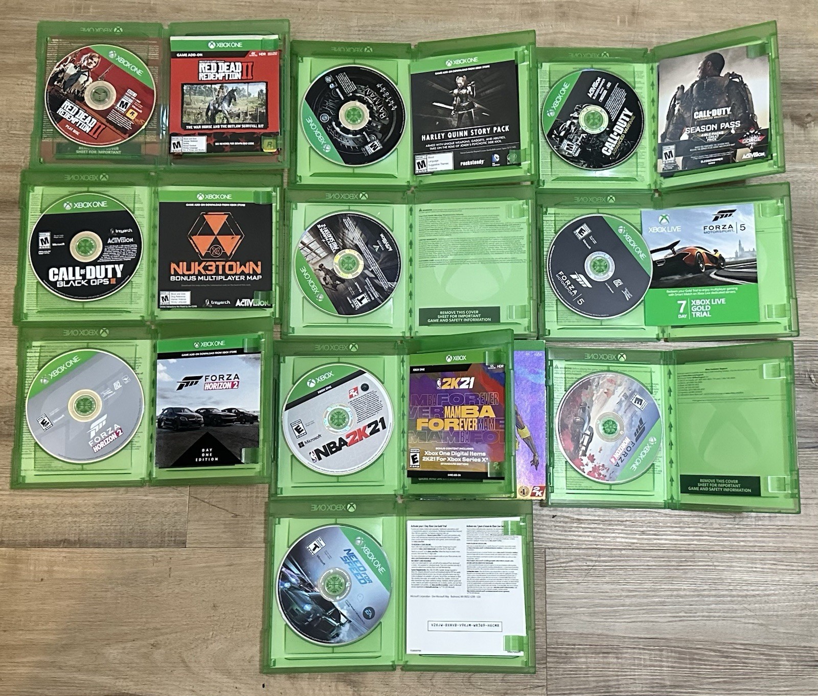 Microsoft Xbox One X Console Lot Black 1TB w/10 Games + 2 Controllers & Cables
