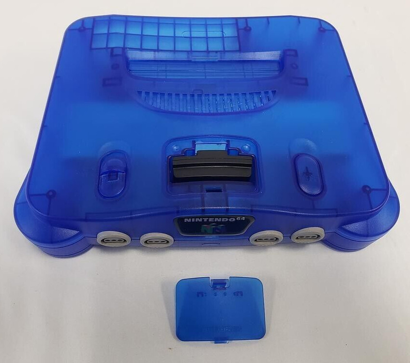 Nintendo 64 N64 Funtastic Translucent BLUE Video Game Console Bundle System 1996