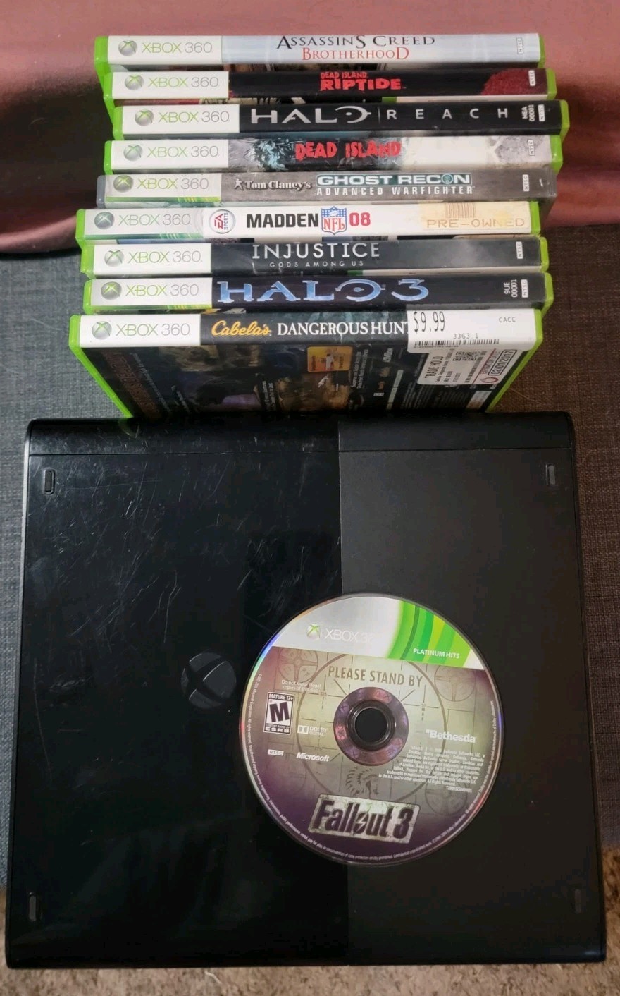 Xbox 360 E 250GB Bundle Console Cables 10 games One Controller Tested