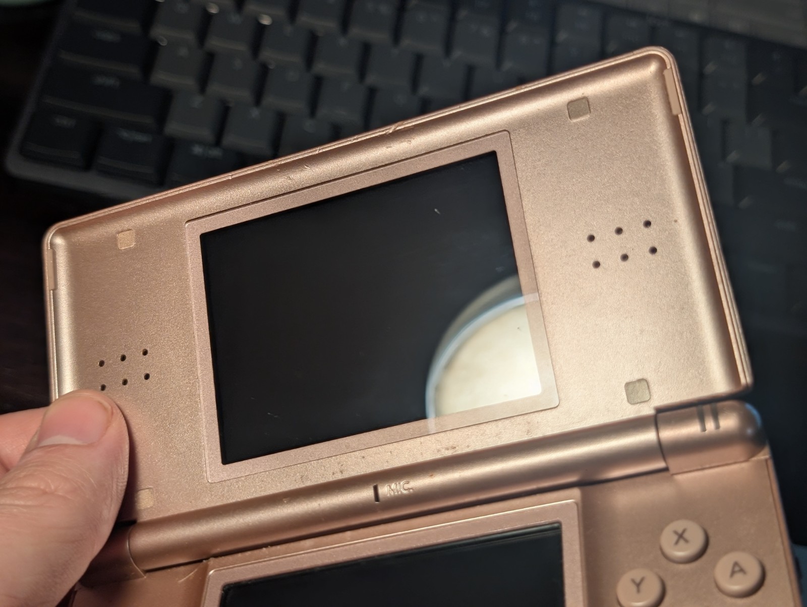 Nintendo DS Lite Console USG-001 Metallic Rose Clean W Stylus See Pics Nice!