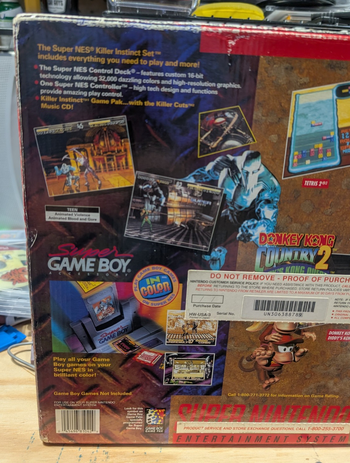 Super Nintendo (SNES) Killer Instinct Console Set – CIB IN BOX Matching Serial