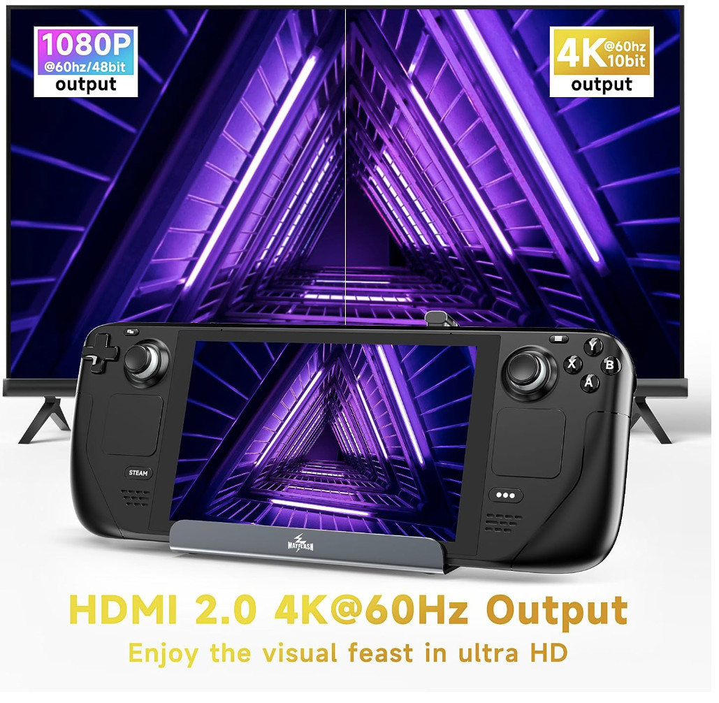Steam Deck Dock 6-in-1 Steam Deck Docking Station Charger Dock HDMI 1000Mbps