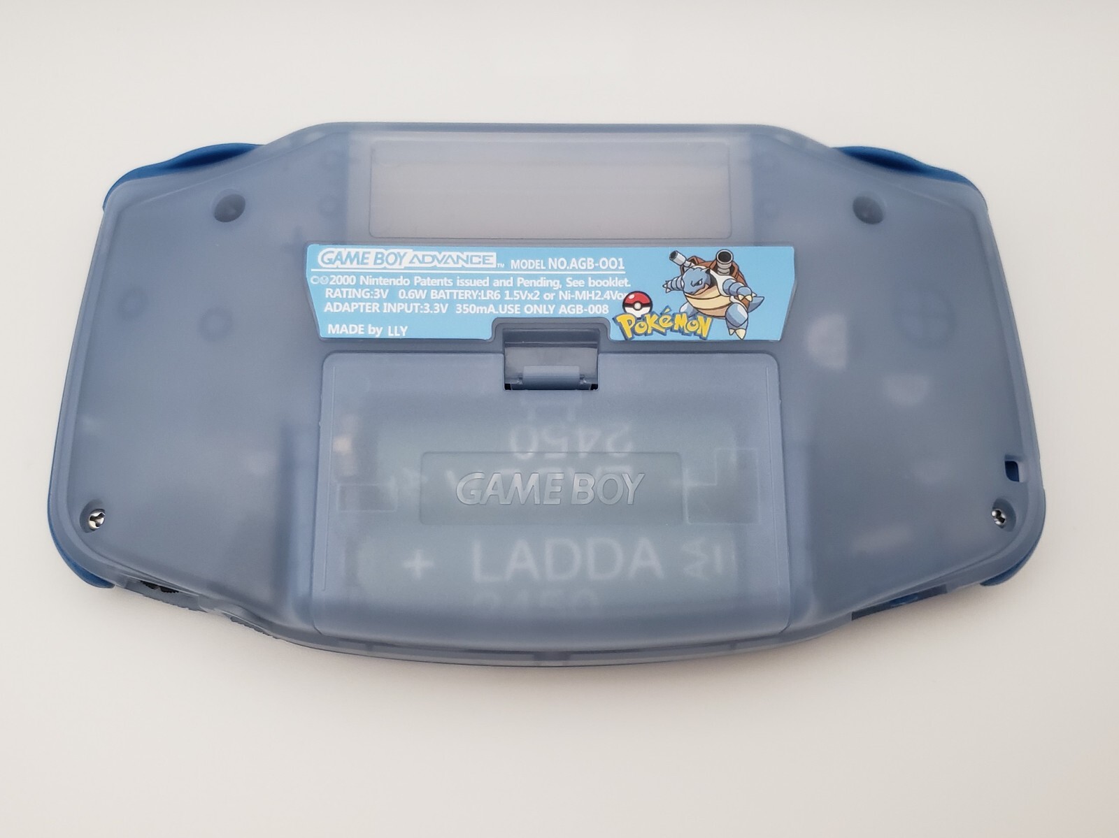 Blastoise Game Boy Advance Funnyplaying Backlit IPS Screen Pokemon Theme Blue