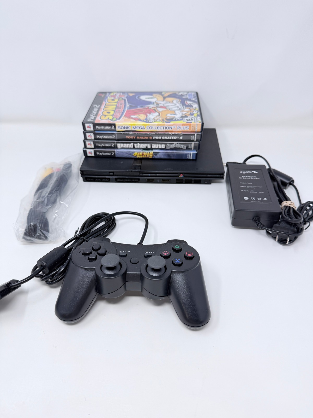 Sony PlayStation 2 Slim Console SCPH-70012 Bundle W/ 4 Games- TESTED & WORKS