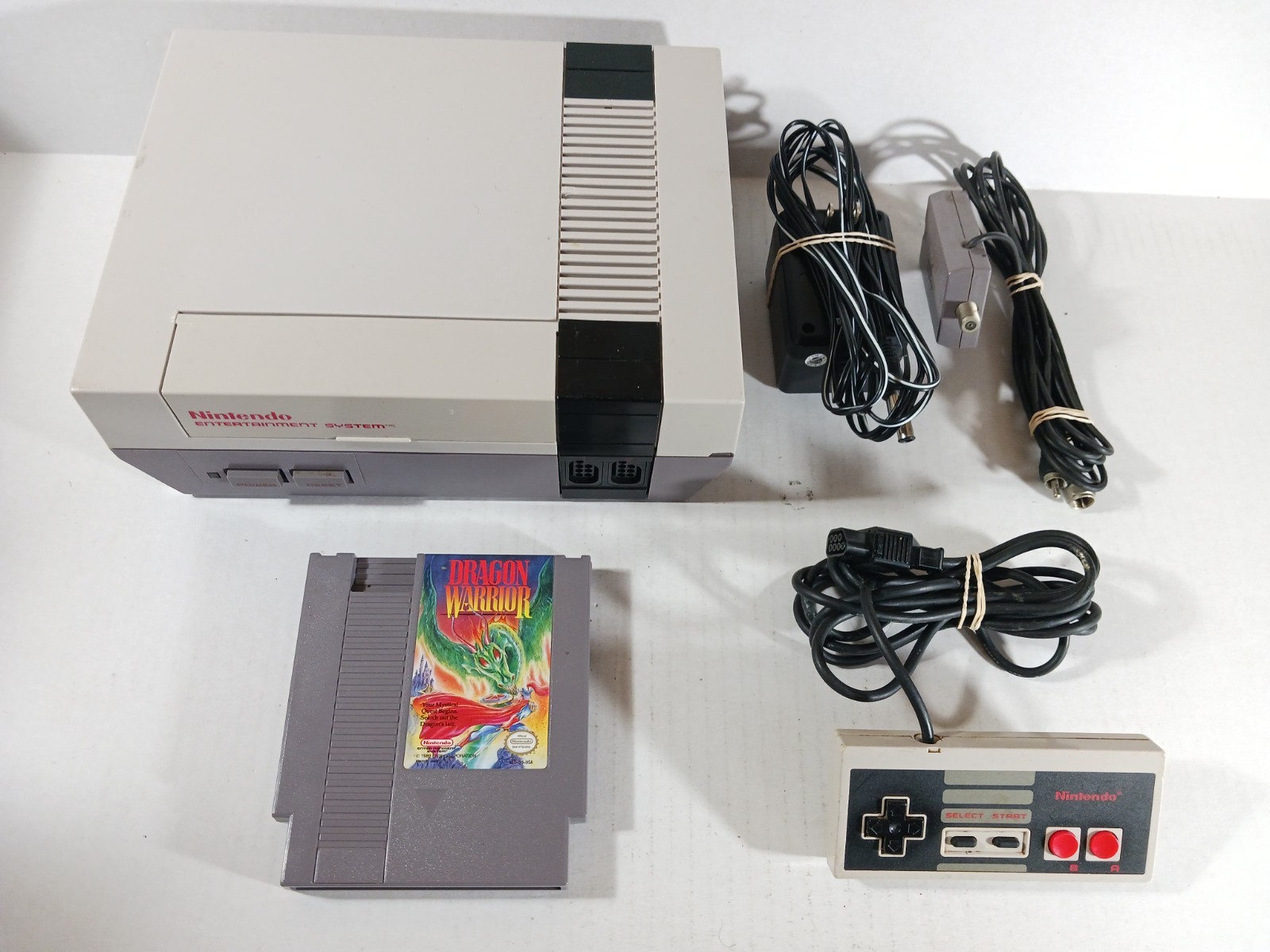 Nintendo NES Console Bundle Dragon Warrior Saves GAMES PLAY UP System Lot