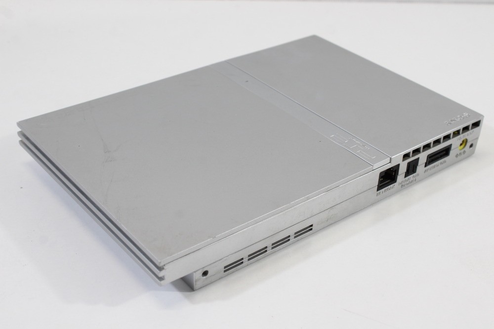 PlayStation 2 PS2 Slim Silver Console SCPH-75000 AC AV NTSC-J Japan WORKS GREAT