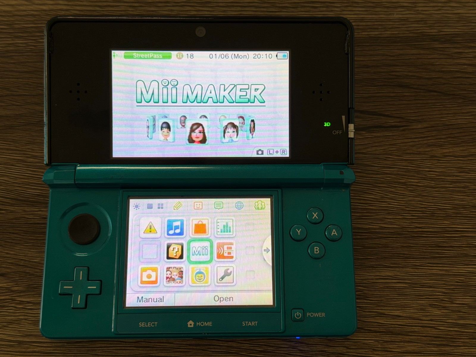 Nintendo 3DS Aqua Blue Console Complete In Box CIB w/ Charging PAL EUROPE