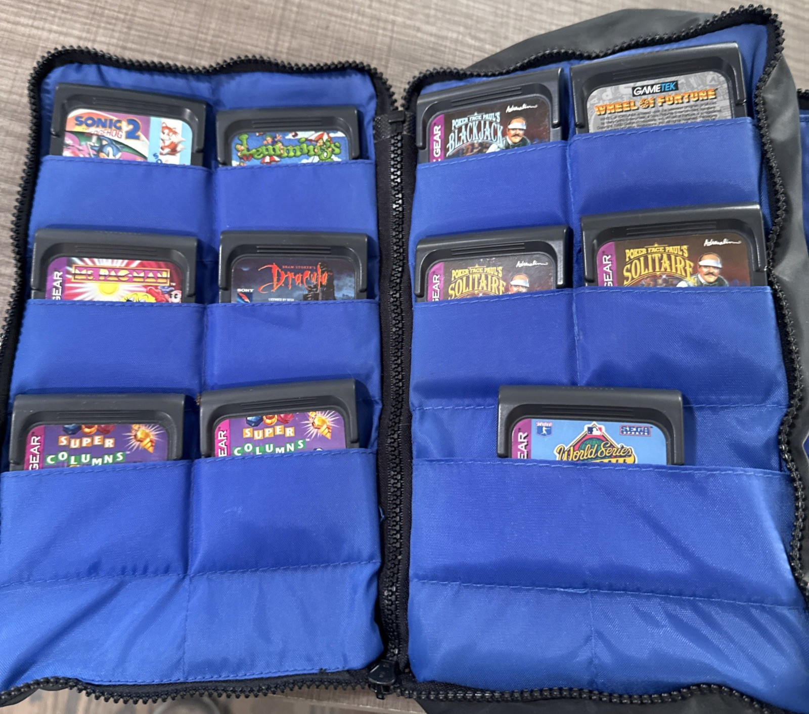 Sega Game Gear Console Bundle w/11 Games,Case, Cords For Parts/Repair No Returns