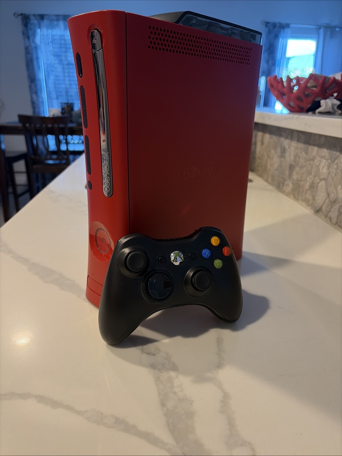 Xbox 360 Red Resident Evil Edition Console With Black Controller Great Condition