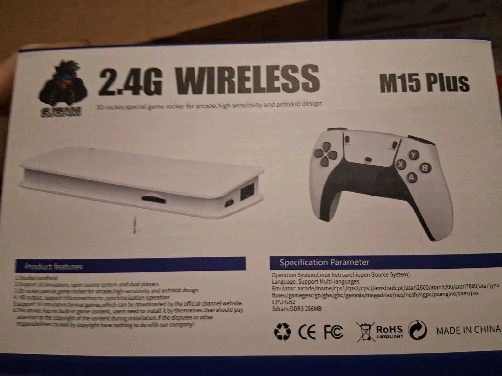SJ GAM M15 Plus 2.4G Wireless 4K Game Console 128GB Double Controllers
