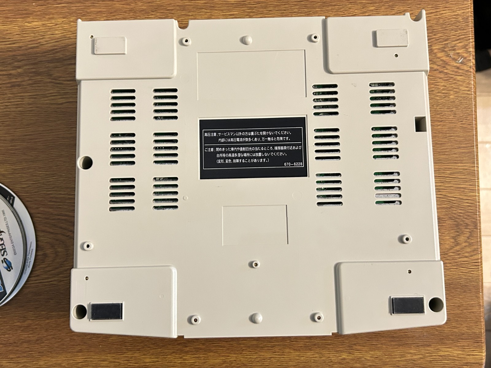 SEGA SATURN White Console HST-3220 Japan 2 Controllers 3 Games Tested Free Ship