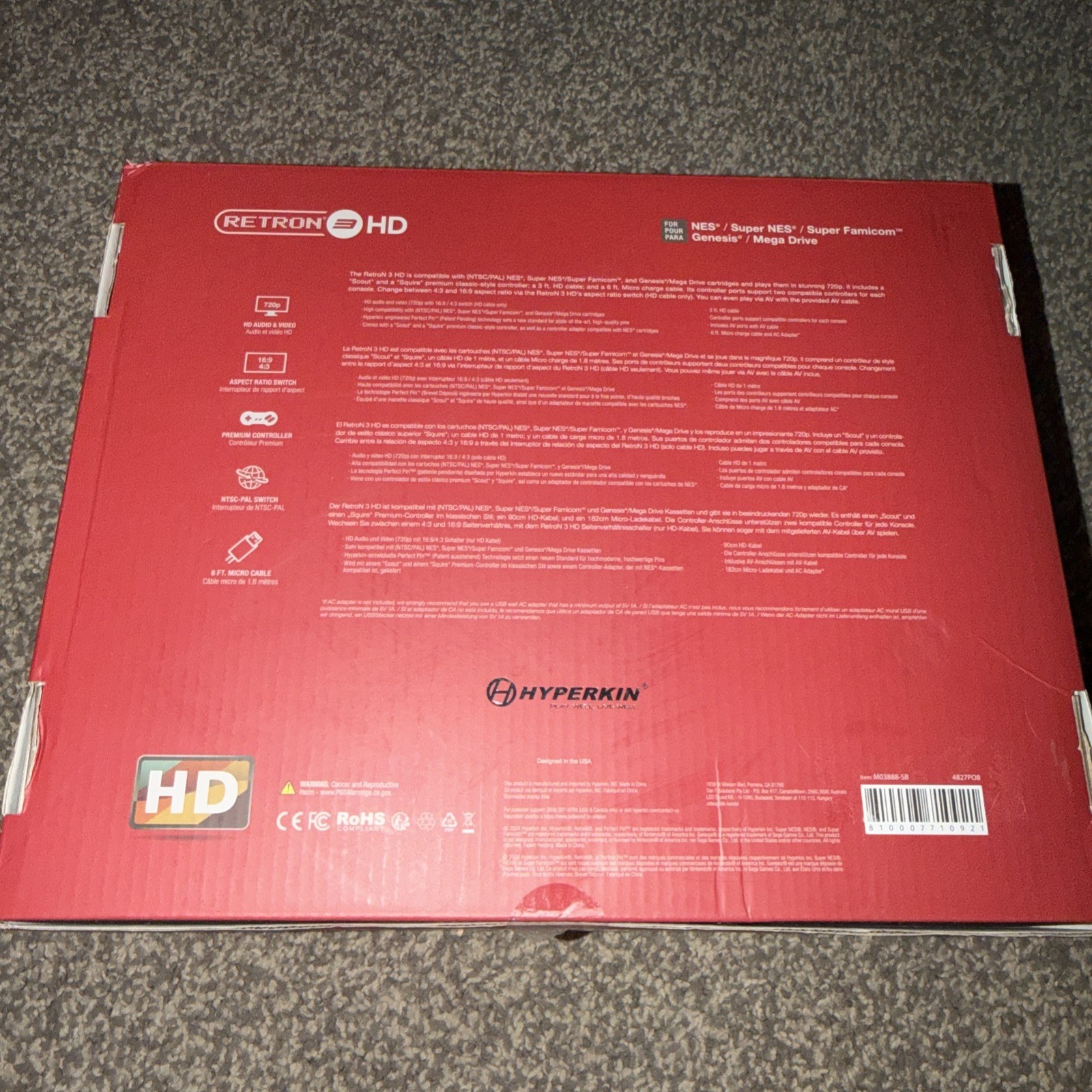 Hyperkin RetroN 3 HD Console for NES,SNES,Super Famicom,Genesis/Mega Drive Black