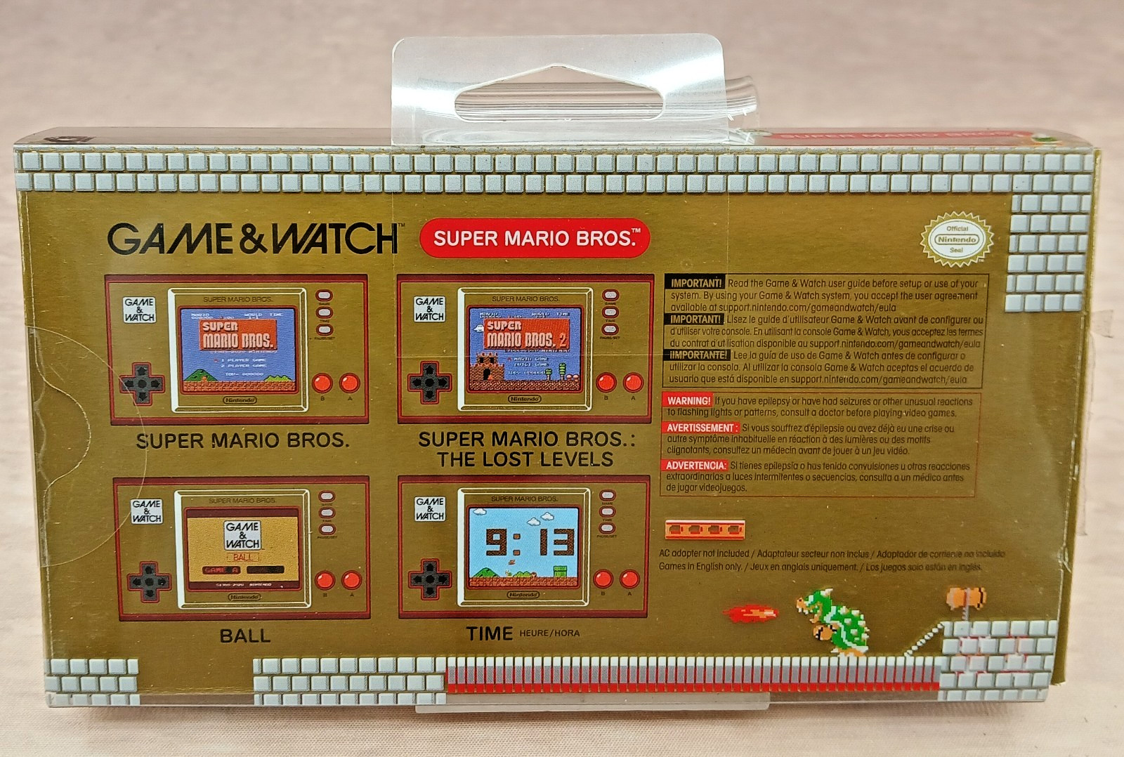 Nintendo Game & Watch Super Mario Bros Color Screen Handheld Console Tested