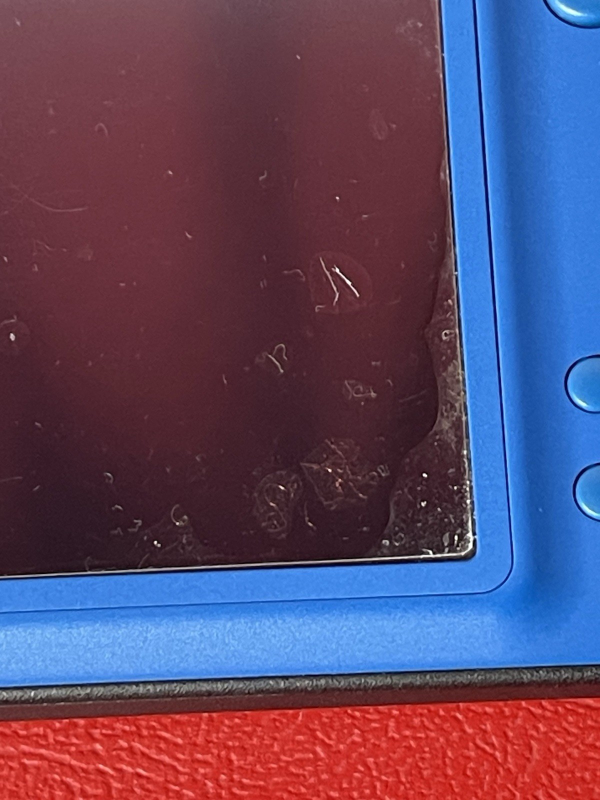 NINTENDO DSI XL BLUE FOR PARTS OR REPAIR NOT WORKING CRACKED SCREEN