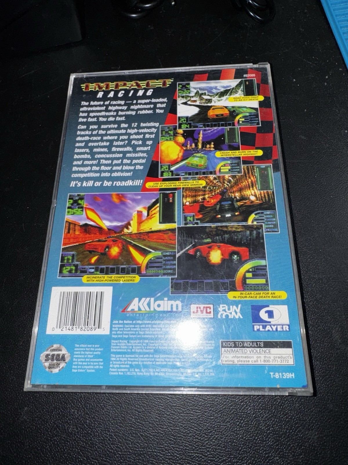Sega Saturn Model 2 Console W/ Controller Cables Impact Racing Game Works Great!