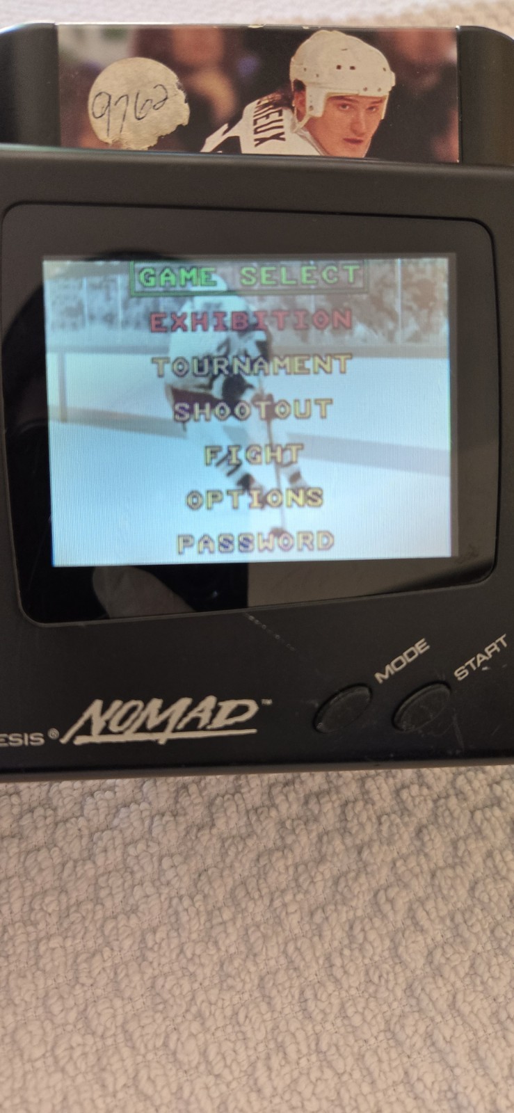 Sega Genesis Nomad (1995) Tested W/ Charger&Battery Working. Mario Lemiux Hockey