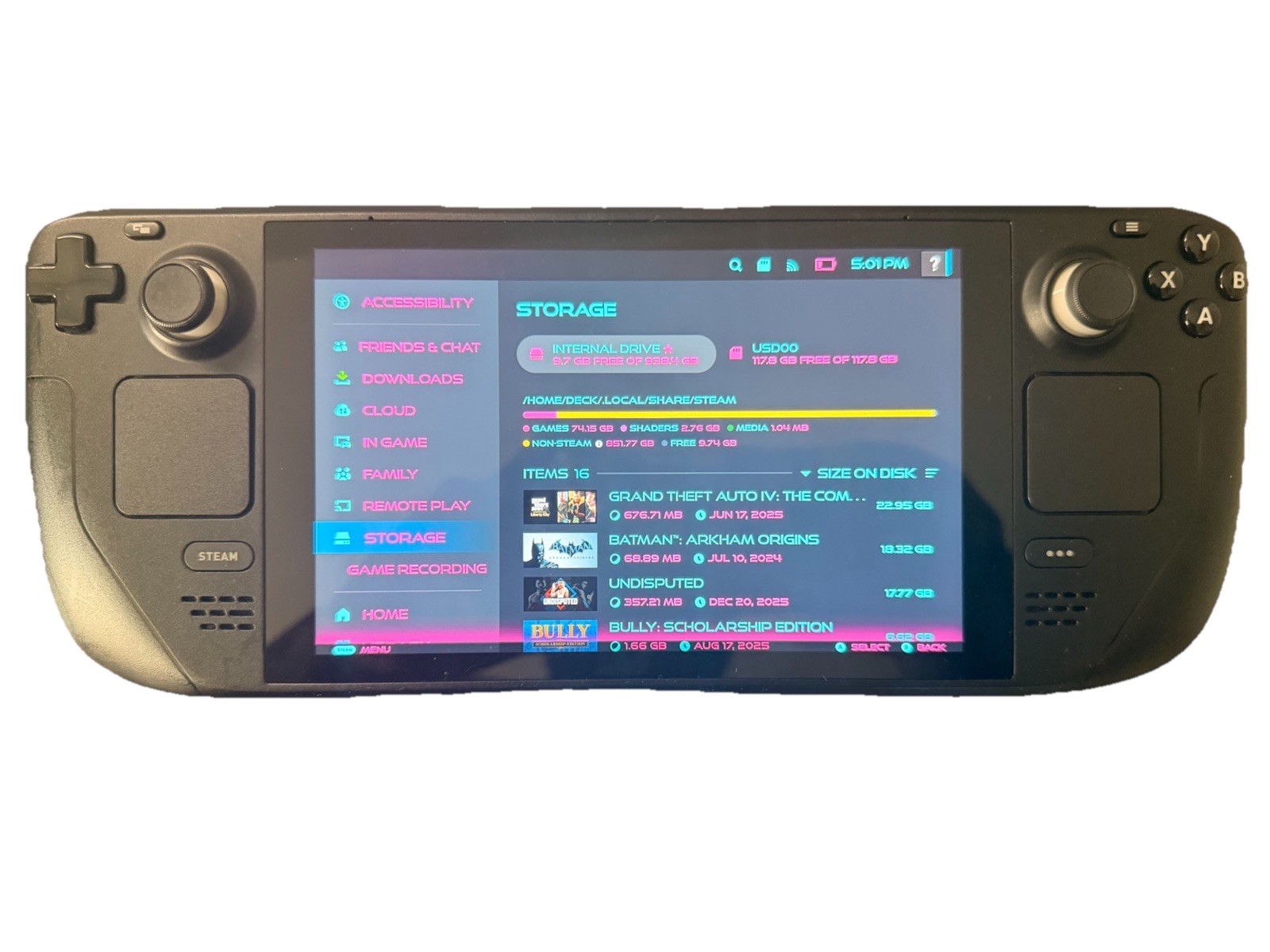 Valve LCD Steam Deck Handheld Console Black Wi‑Fi USB‑C w/ Adapter and Dock 1TB