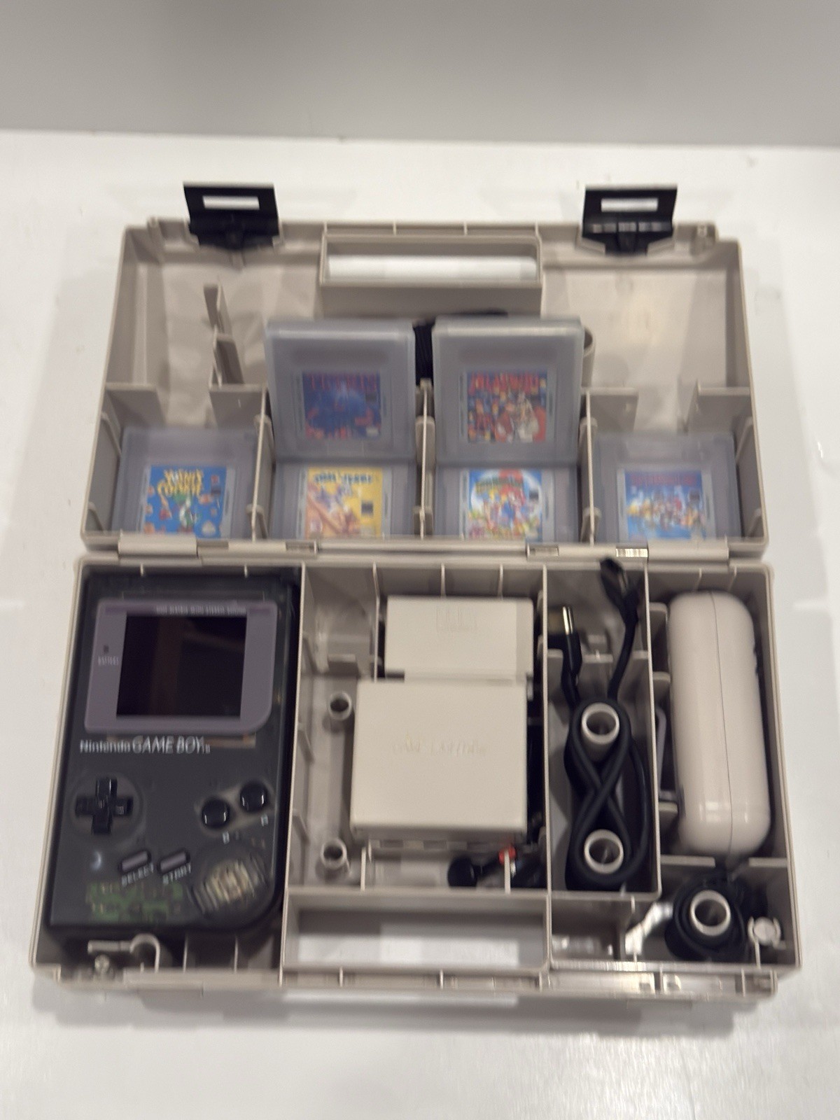 Nintendo Game Boy DMG IPS Backlit Bundle ASCII Carry-All DLX Case 6 Games Tested