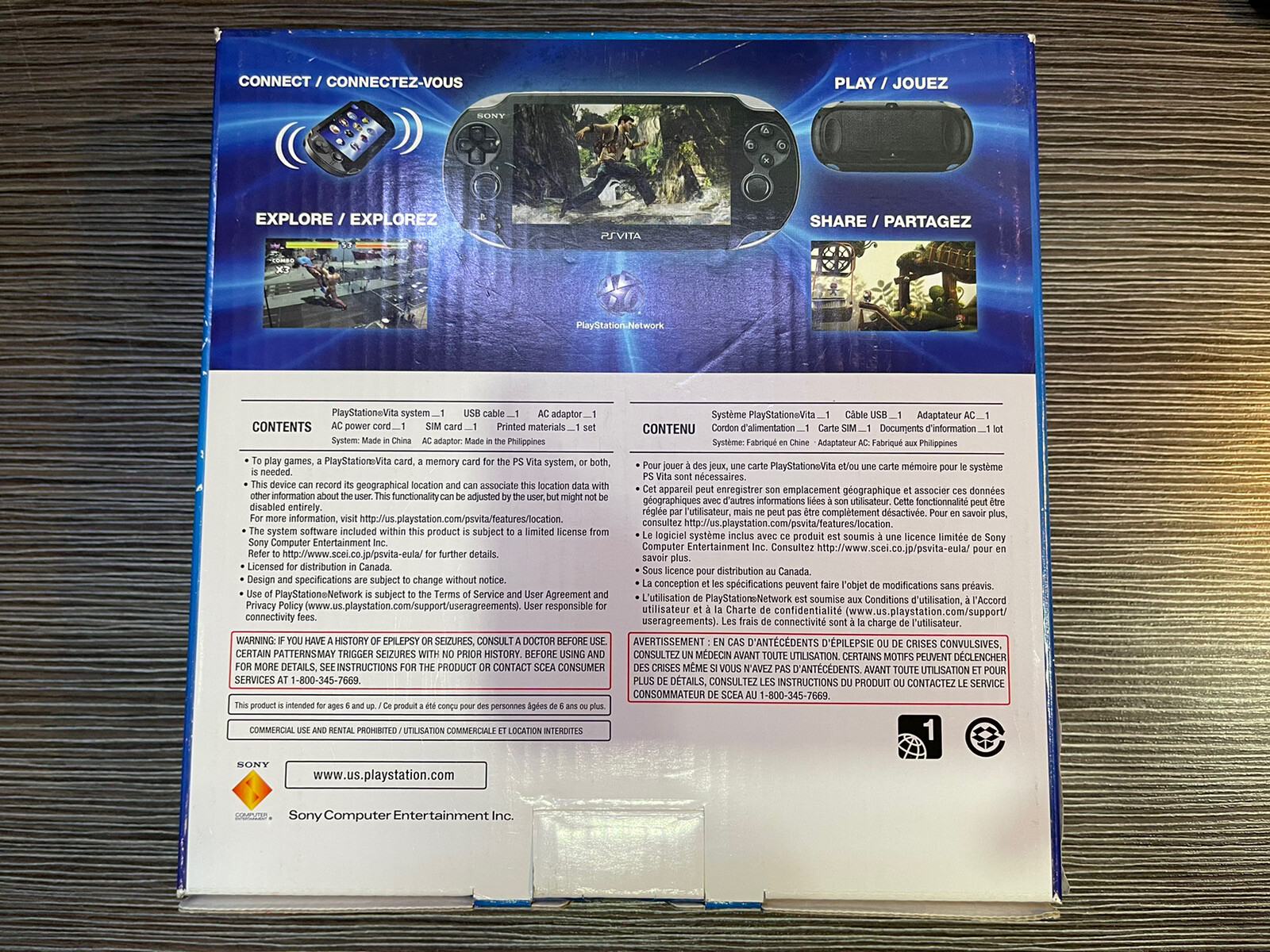 ULTRA RARE Sony PlayStation Vita 3G/Wi-Fi 512MB Handheld Console – NORTH AMERICA