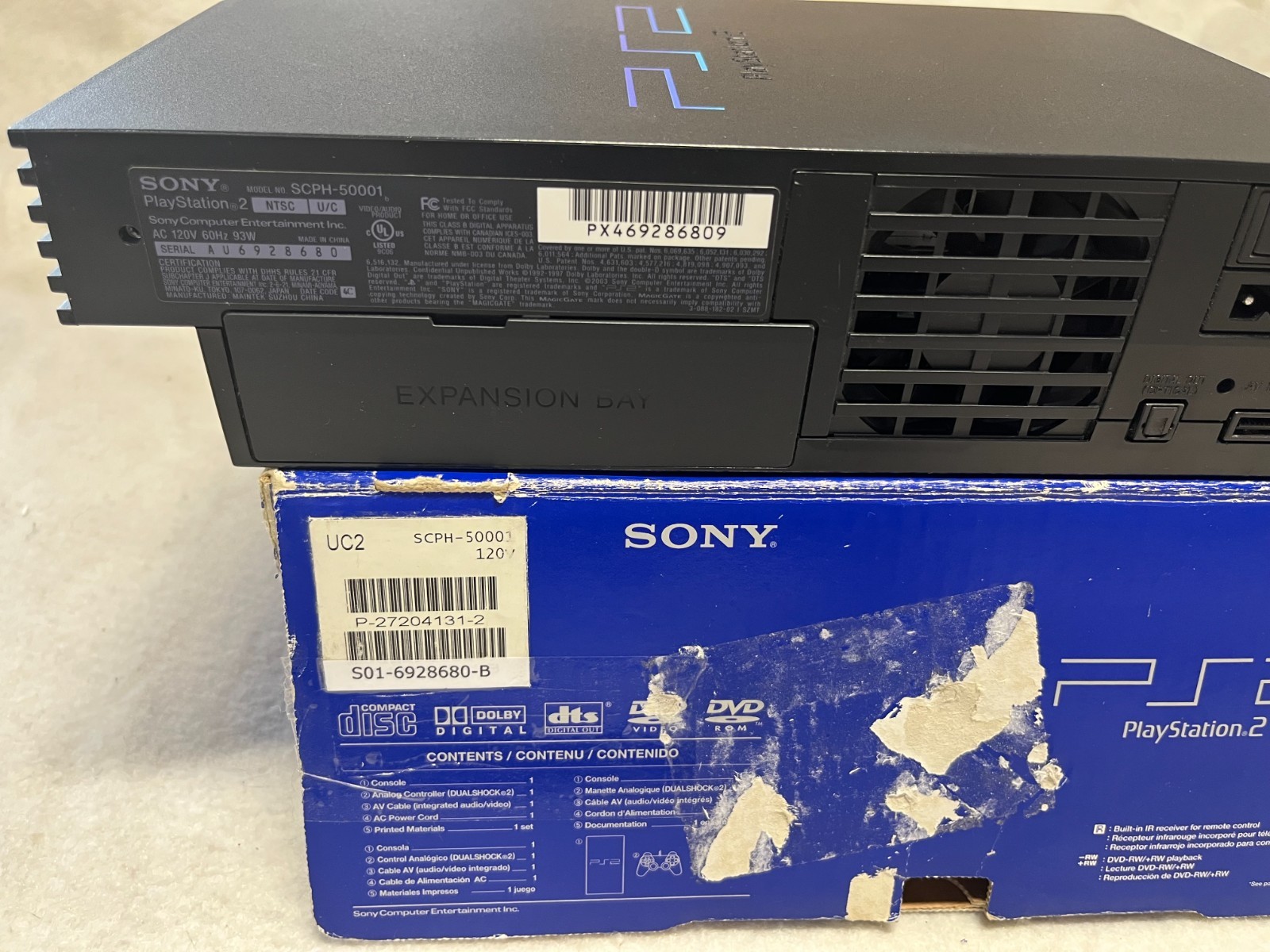 2004 Sony Playstation 2 PS2 Console System 50001 Complete Original Matching BOX