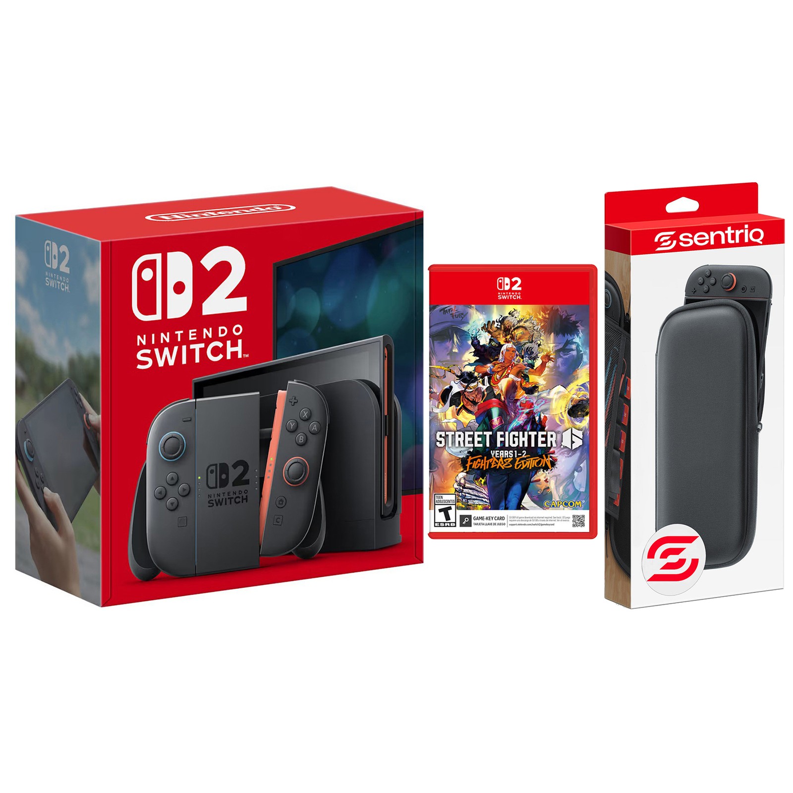 Nintendo Switch 2 Console with Street Fighter 6 and Protective Case Bundle
