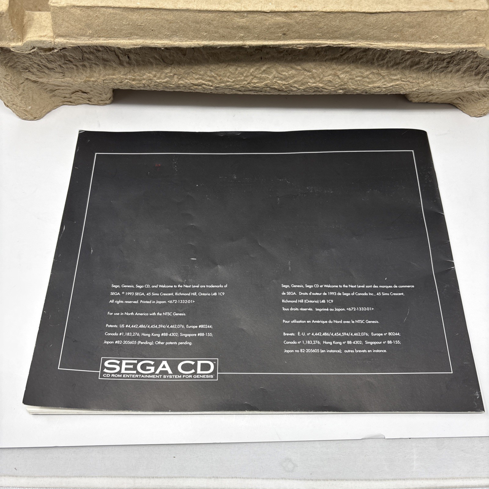 EMPTY BOX Sega CD Console System Original Box Only w/ Manual – NO CONSOLE