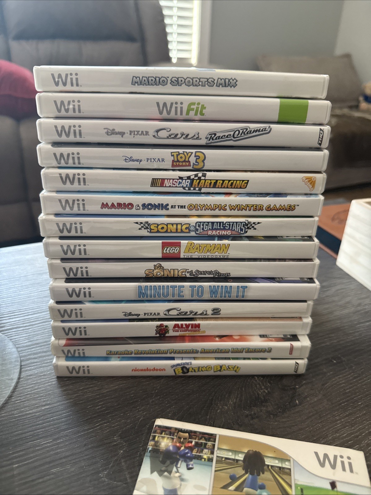 Nintendo Wii Console 2 Controllers Wheels Manuals 15 Games – READ Description