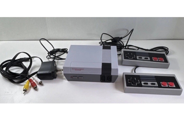 Entertainment System Console Gray Black, 2 Controllers, AV Cable, Power Adapter