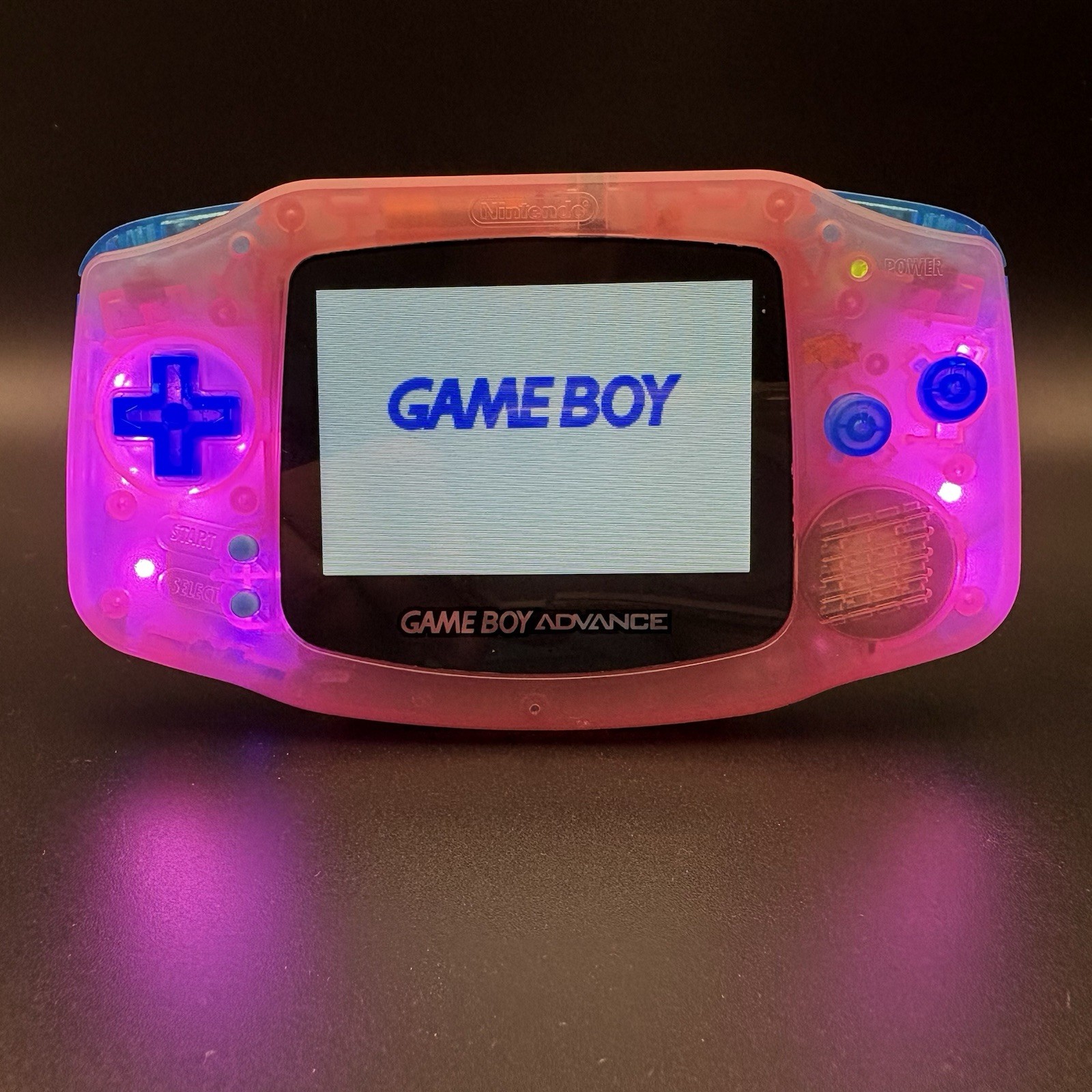 Custom IPS Nintendo Game Boy Advance 32MB System – OEM Fuchsia Pink Shell