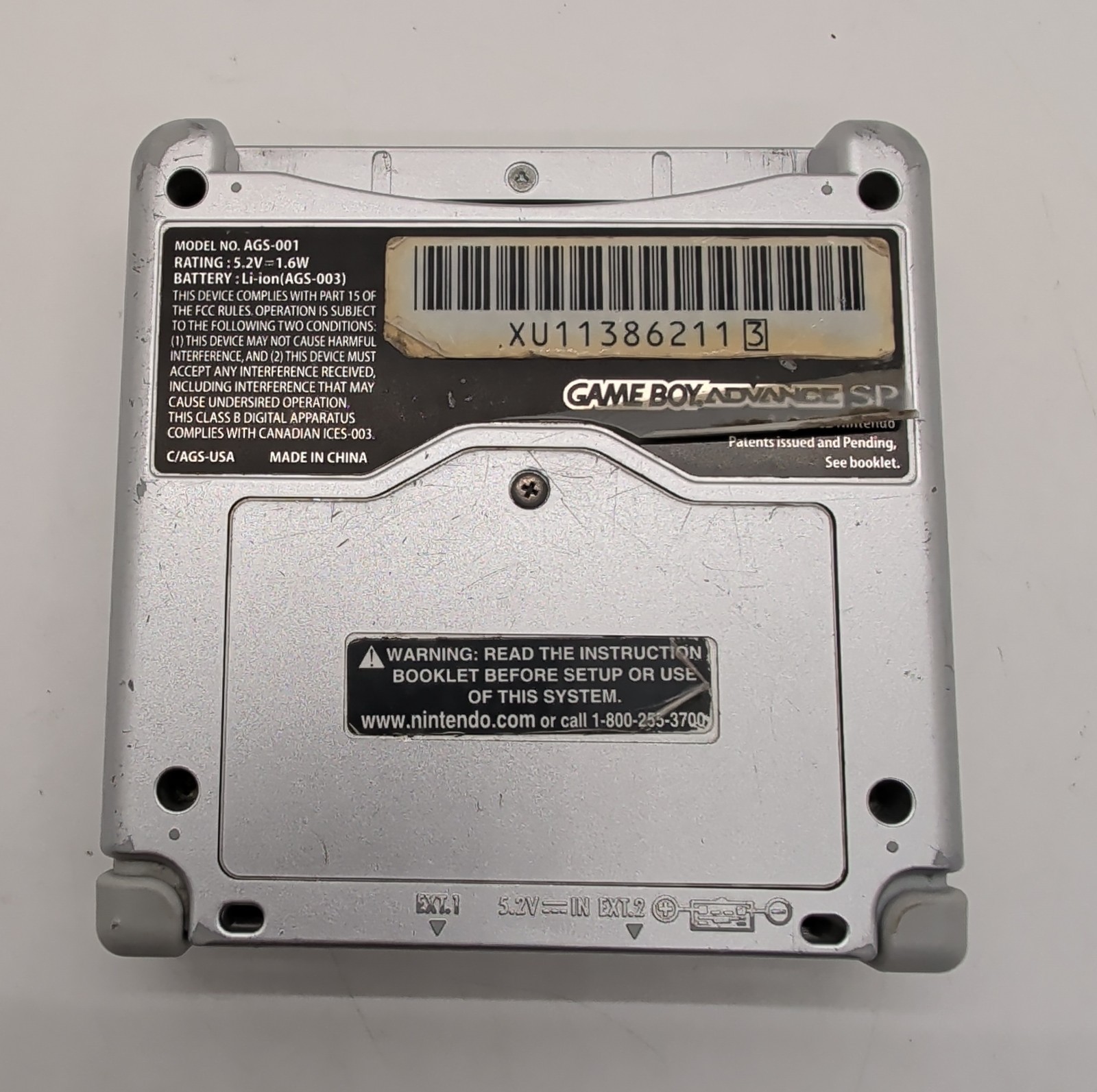Game Boy Advance GBA SP AGS 001 Handheld System Silver – Tested & Working