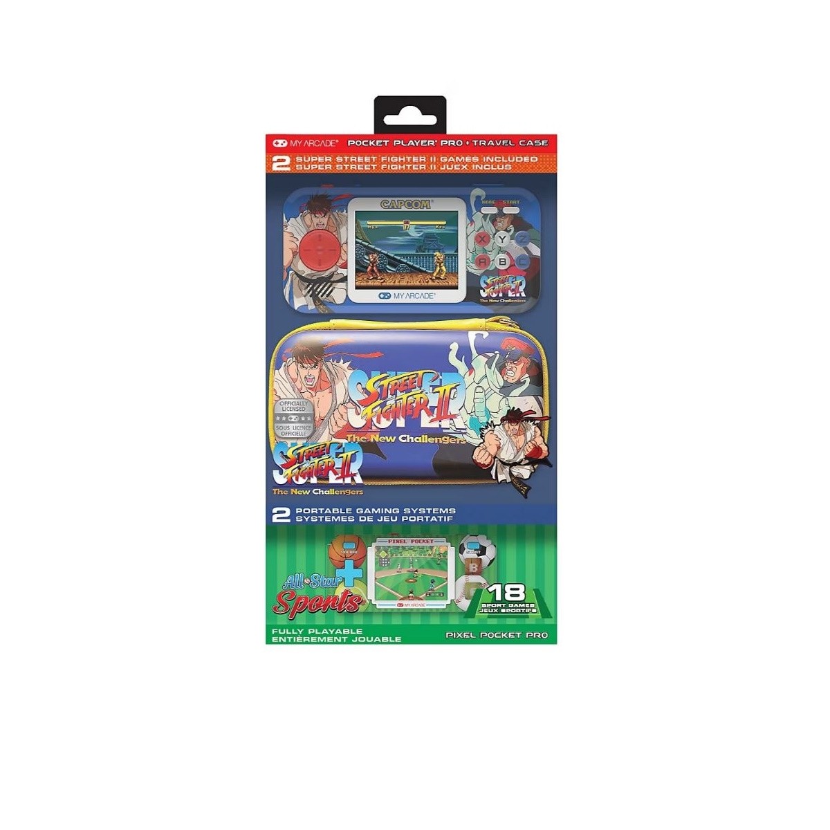 My Arcade Super Street Fighter II Pocket Player Bundle & Sports Pixel Pocket Pro
