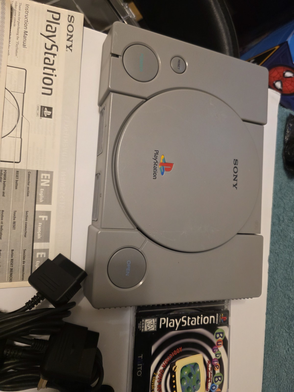 Sony PlayStation 1 Lot One Console One Game And Two Controllers See Description
