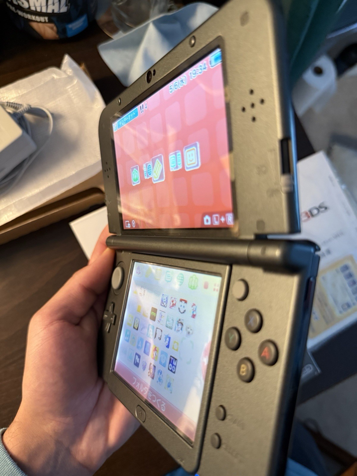 Nintendo New 3DS LL XL Metallic Black TOP IPS Complete in Box with 128gb SD