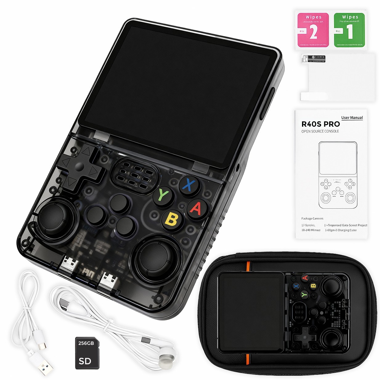 R36S R40S PRO Handheld Console 3.5 Inch IPS Screen Open Source Linux Portable