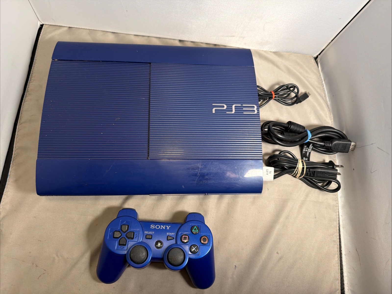 Sony PS3 Super Slim 250GB Azurite Blue CECH-4201B AZ, Console *READ*