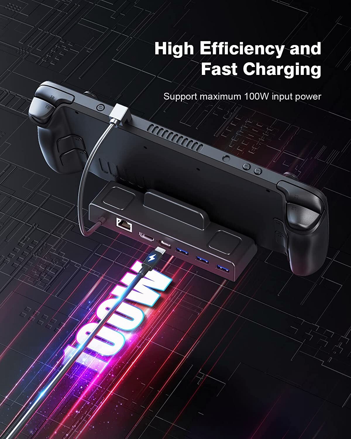 Steam Deck Dock Compatible with Steam Deck, 6-in-1 Steam Deck Dock with 1000Mbps