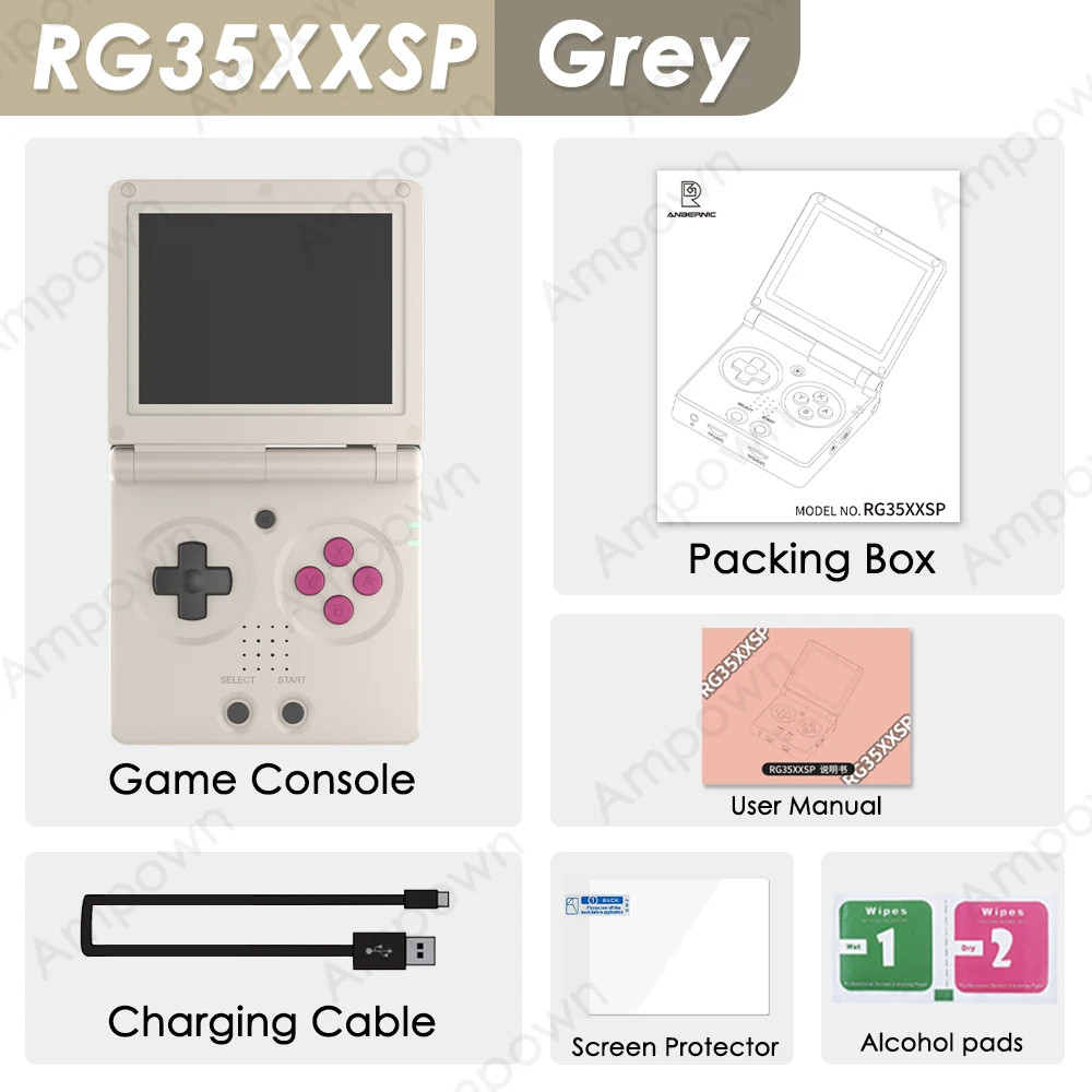 Flip Handheld Console ANBERNIC RG35XXSP, 3.5″ IPS HDMI WiFi Bluetooth Linux Gift