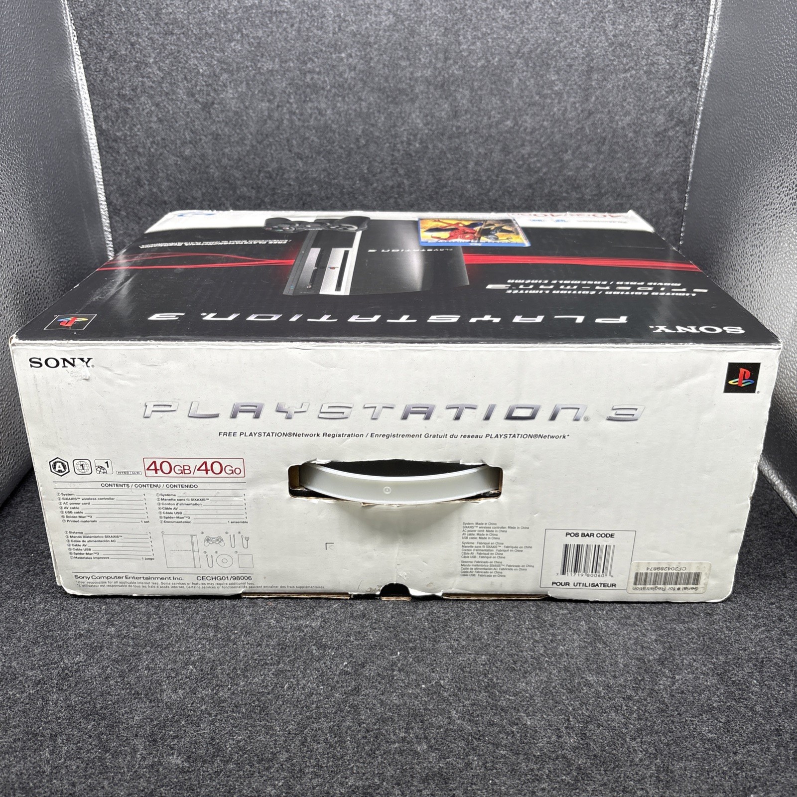 PlayStation 3 Spider-Man 3 Edition 40GB Piano Black Console – CIB Good Condition