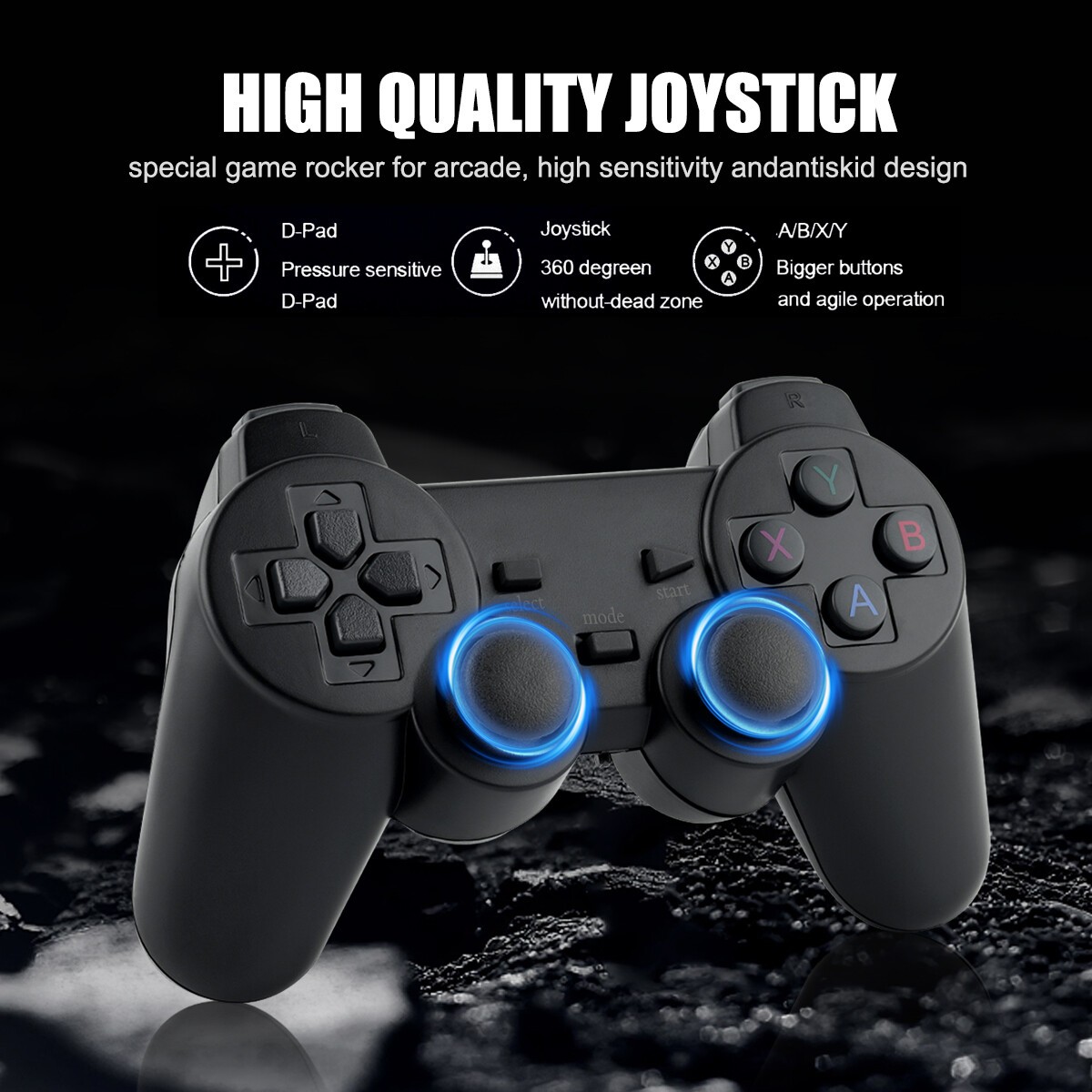 Wireless HDMI 4K TV Game Stick Console Built in 64GB 30000 Retro Games 2 Gamepad
