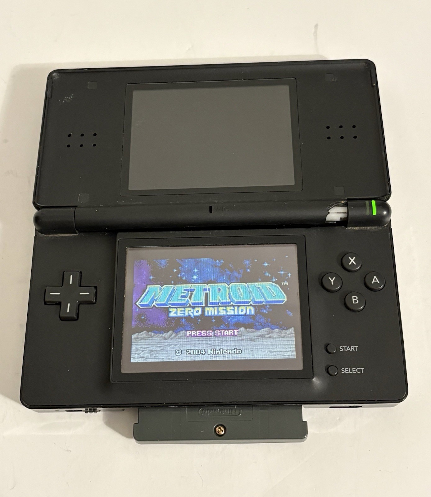 Nintendo DS Lite Black Broken Hinge Works Plays Both Sides Parts Or Repair READ