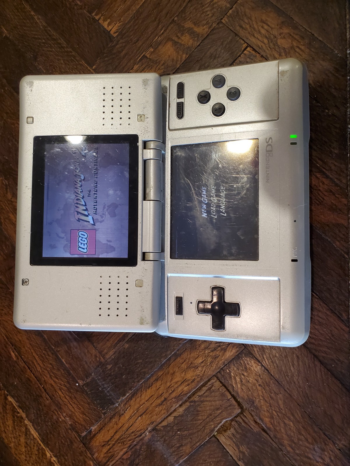 Nintendo DS Silver Handheld System, Works, Shows Wear