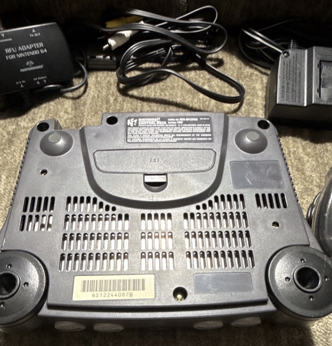 Nintendo 64 Gray Console (Expansion RAM, Controller, RCA, RFU)Very Clean Cond.