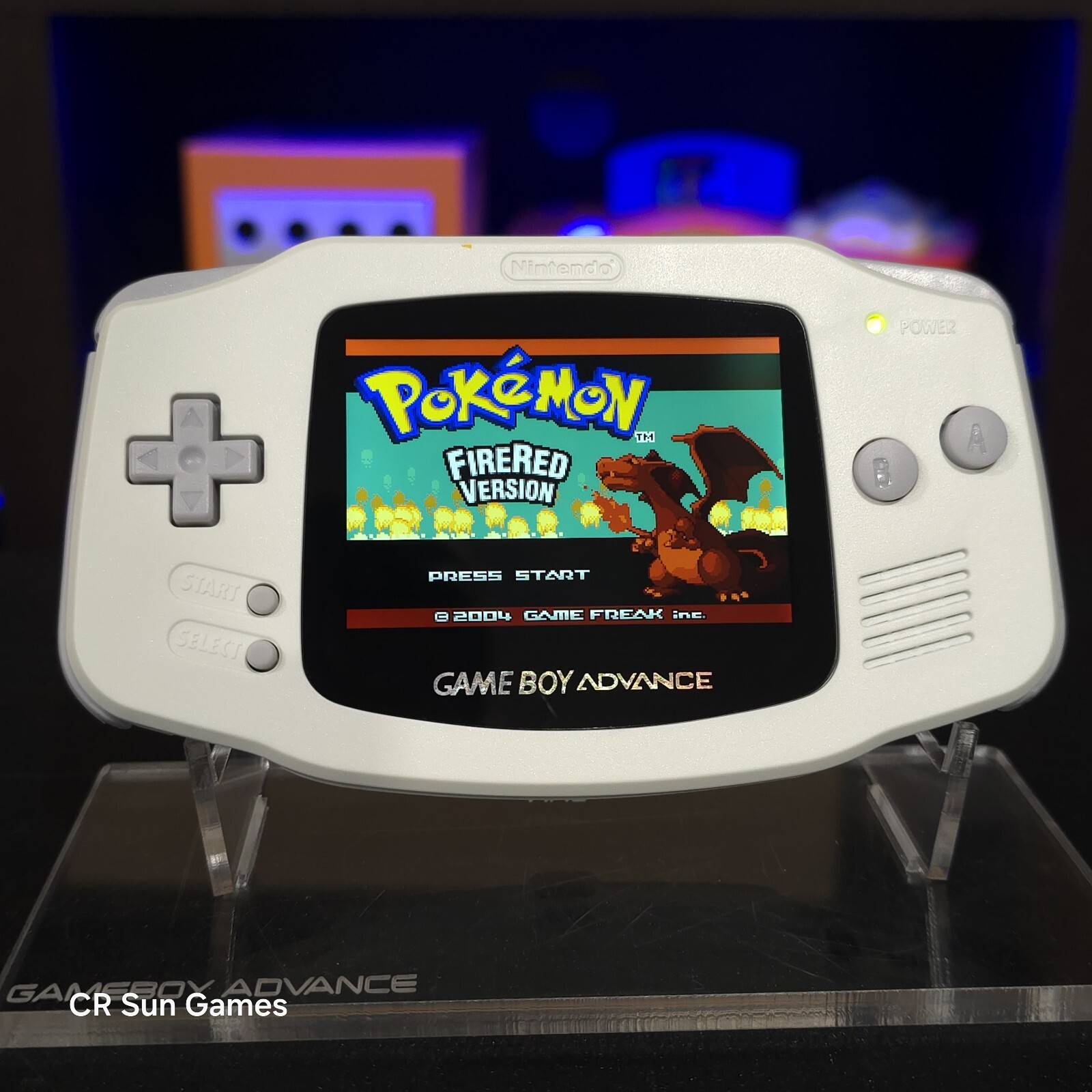 White Game Boy Advance GBA iPS LCD USB-C 1800 mAh Rechargeable Battery