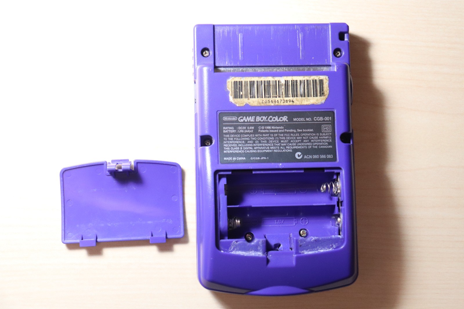 Nintendo Game Boy Color Grape Console CGB-001 TESTED Works