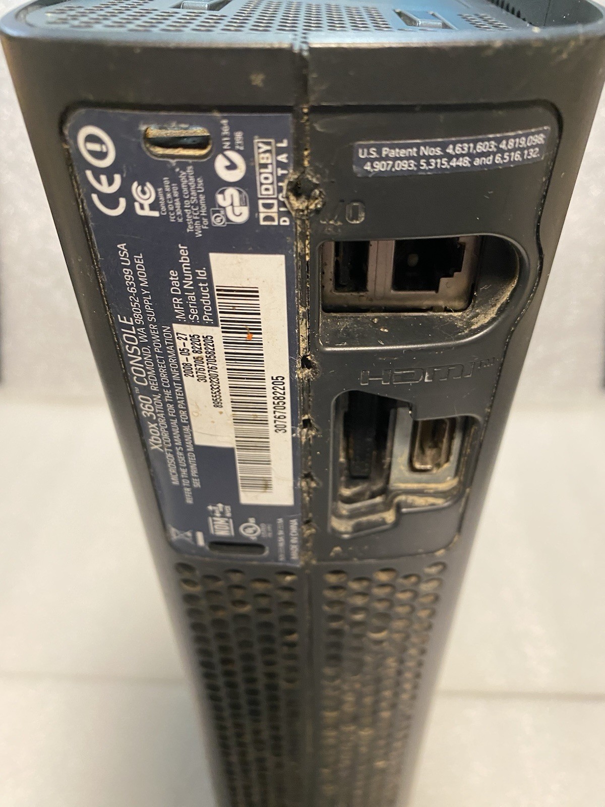 2008 Xbox 360 Console For Parts or Repair No Power Cable- Untested